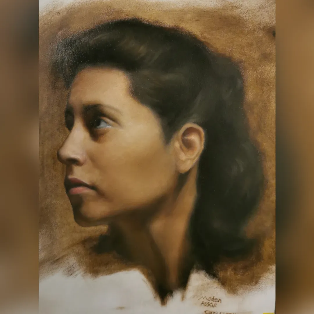 Portrait oil painting Israeli woman Hadar by Matan Assaf